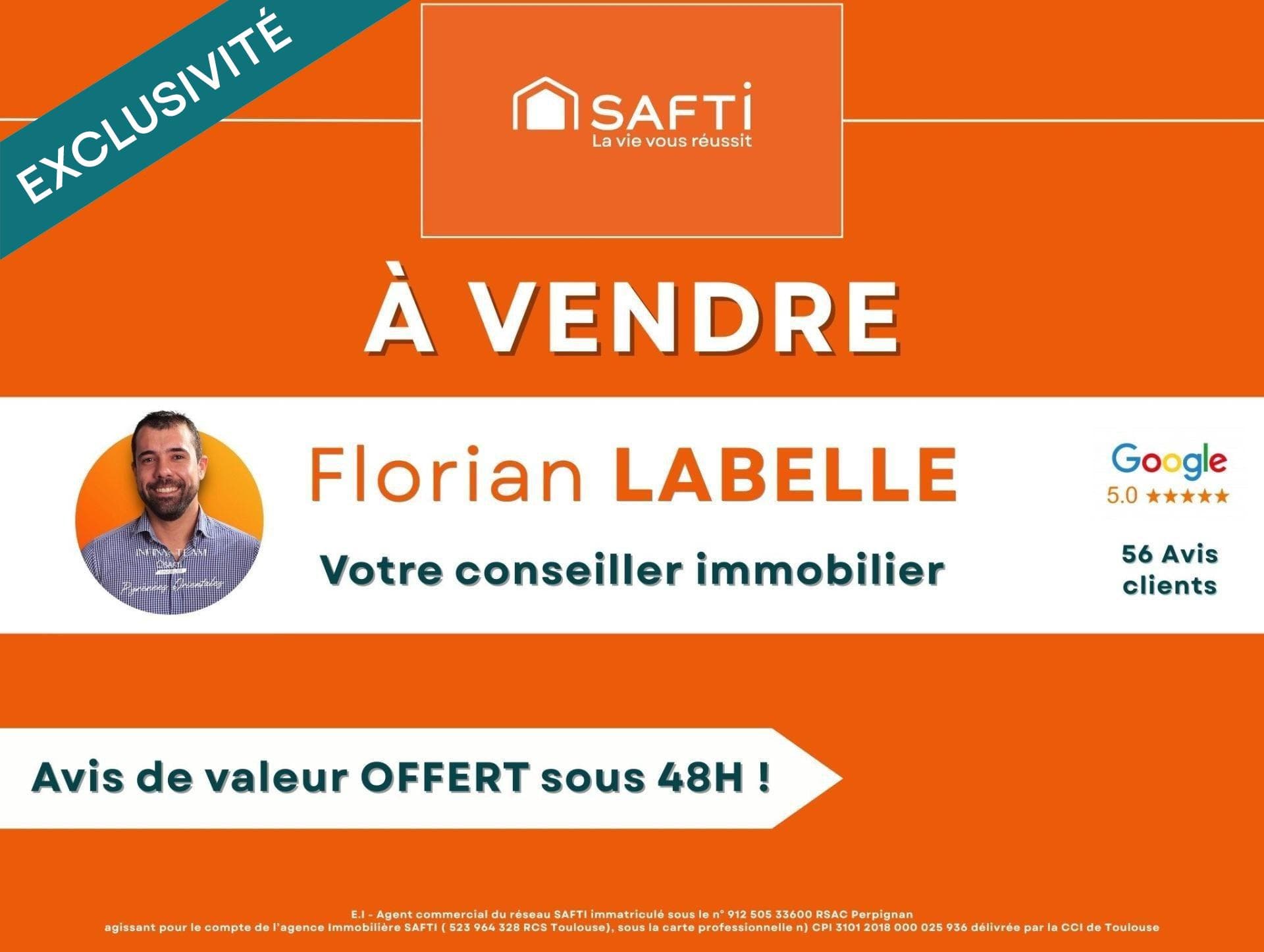 Local commercial 3 faces avec extérieur
