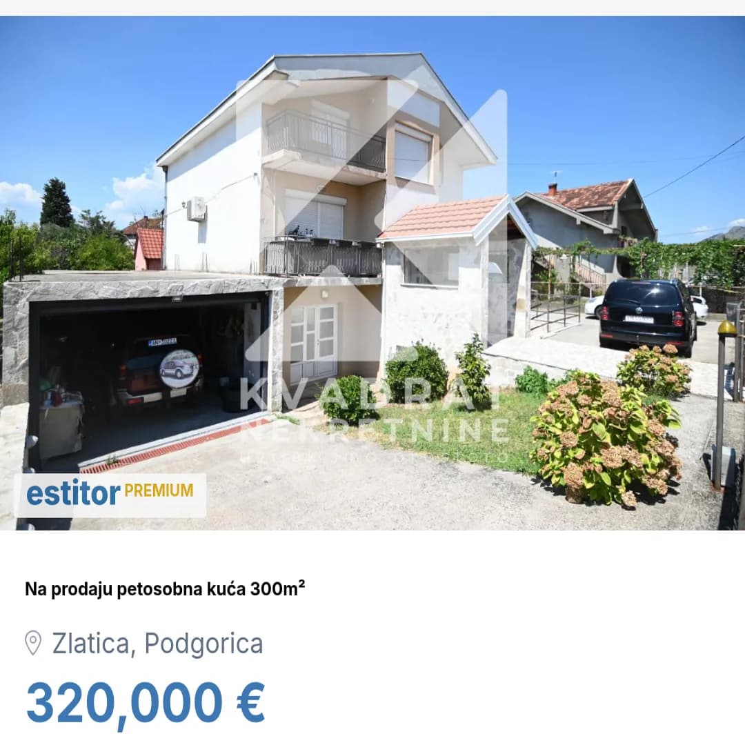 Prodaja, Kuća, Podgorica, Zlatica, 300m2