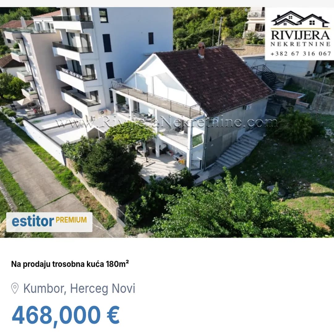 Prodaja trospratna kuca sa pogledom na more Kumbor Herceg Novi