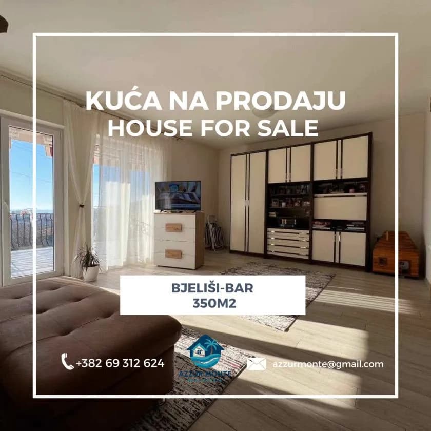 Kuća,350m2,Bjeliši,Bar,Prodaja