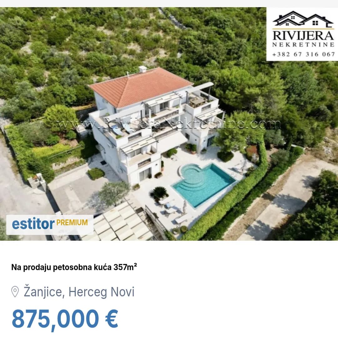 Ekskluzivna vila sa bazenom i panoramskim pogledom na more Zanjice Herceg Novi
