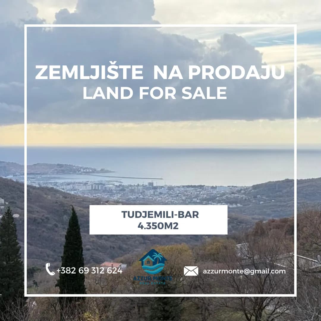 Prodaja, Zemljište, 4350m2, Tuđemili, Bar