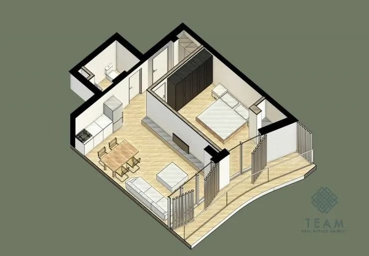 Ulcinj, Liman II, jednosoban stan 56 m²