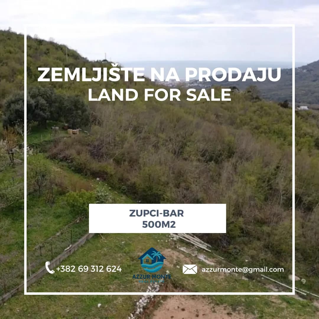 Prodaja, Zemljište, 500m2, Župci, Bar