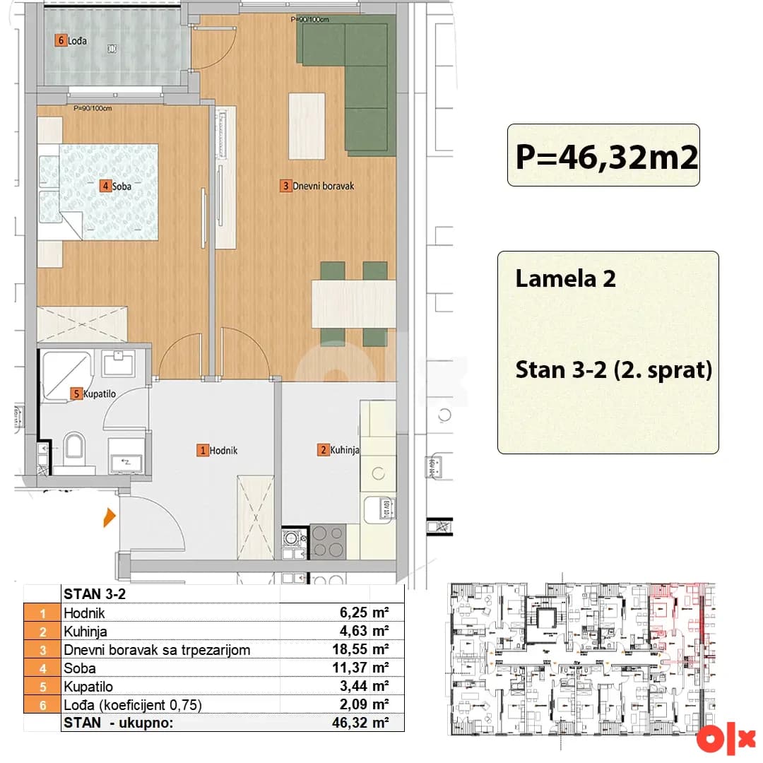 Stan Banja Luka 46,32m2 - kod Delte
