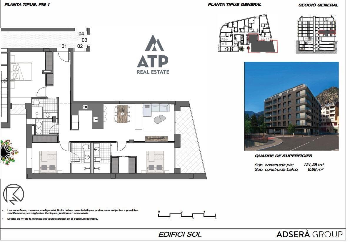 Piso en venta en Andorra la Vella, 3 habitaciones, 130 metros
