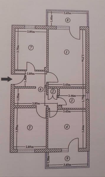 Apartament 3 camere, 74 mp, decomandat, în Berca, Buzău