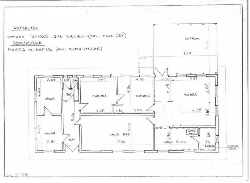 Clădire 190 m2 cu teren compact de 1000 m2 în Buhoci, toate utilitățile, pentru locuință sau activități comerciale