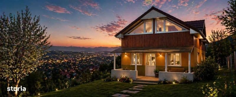 Casă cu priveliște panoramică, S+P+M, 5 camere, 3 băi, 700 mp teren