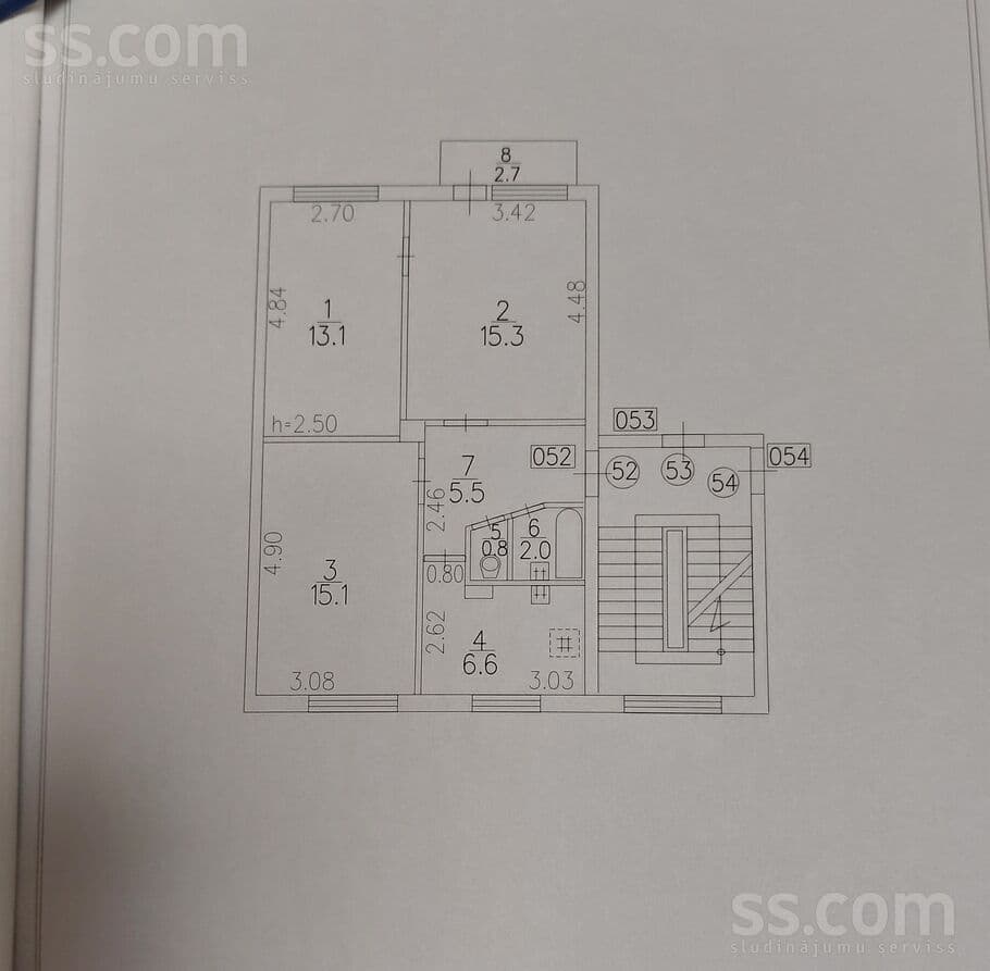 3 rooms, 61.0 m², Īpašnieks pārdod 3istabu kooperatīvo dzīvokli paneļu mājā, 3. st, Jēkabpils