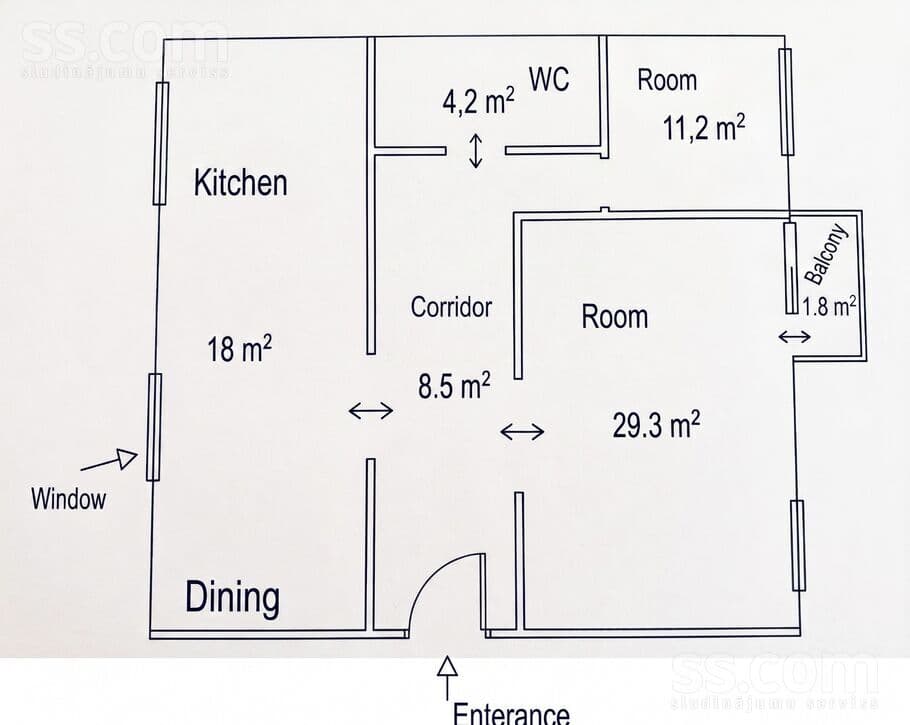4 rooms, 73.0 m², Īpašnieks pārdod dzīvokli Bebru ielas mikrorajonā. 
Pirmais stā, Jēkabpils