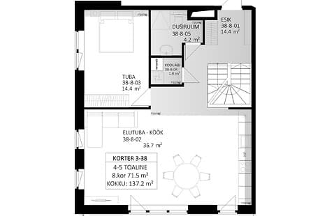 5 rooms, 137.2 m² - Tallinn, Haabersti, Astangu tn 50b/3-38