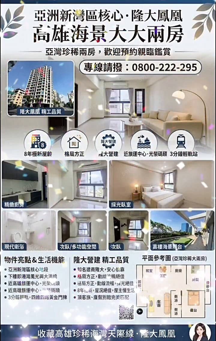 躺在床上就可觀海景🌈下樓即是港灣步道🌈輕軌步行5分鐘