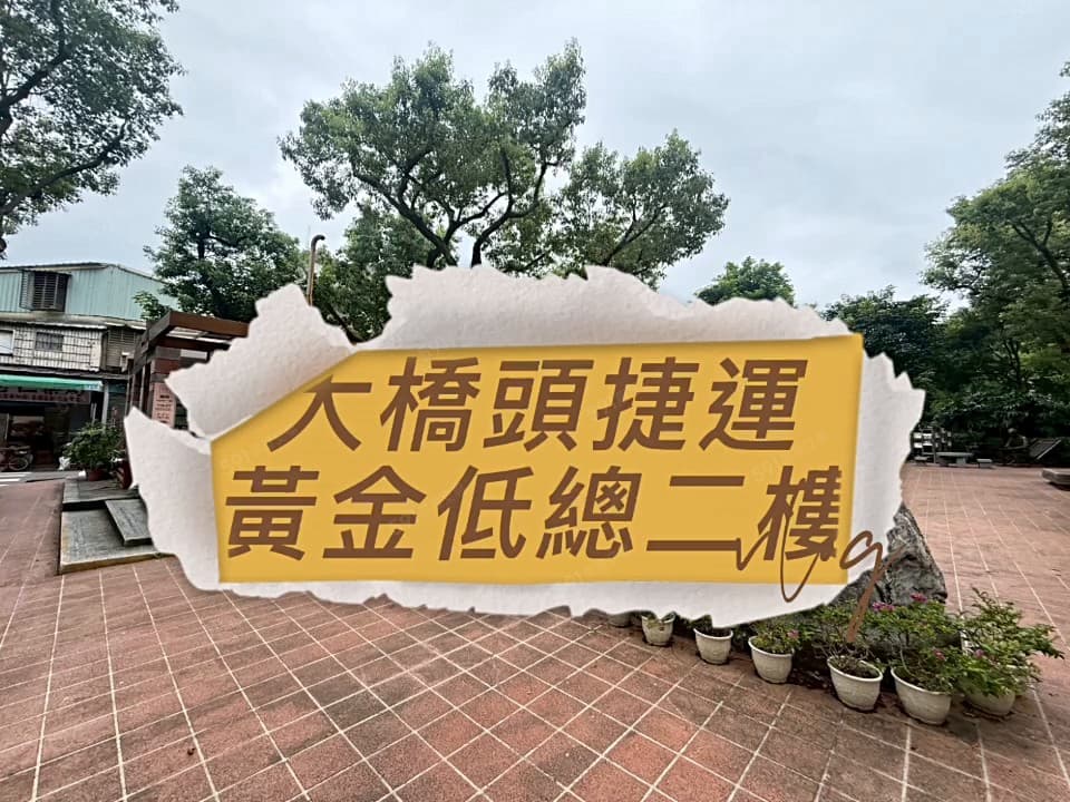 🙋我是承辦/大橋捷運/黃金二樓/輕鬆低總/