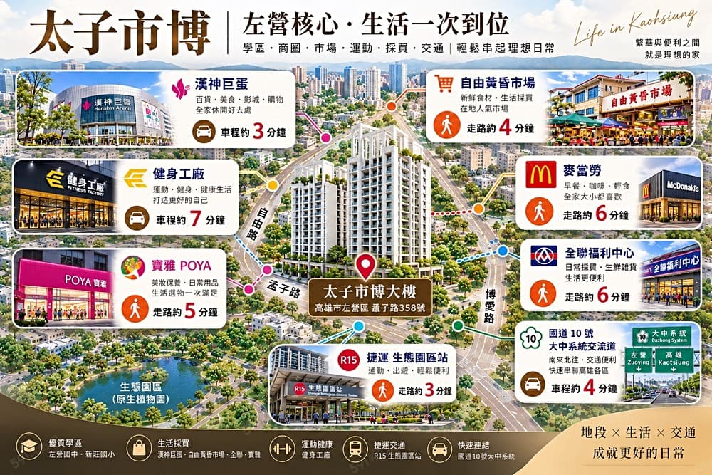 黃金十字軸心・四大百貨交滙3350萬入主太子市博88坪大戶