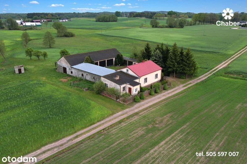 Siedlisko w sąsiedztwie lasów 17 km od Włocławka, dom 100m2