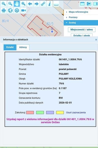 Działka budowlana Puławy Górna Kolejowa