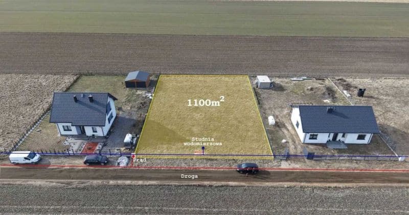 Działka budowlana 1100 m² w Arcelinie – media, MPZP, blisko Płońska i Warszawy!