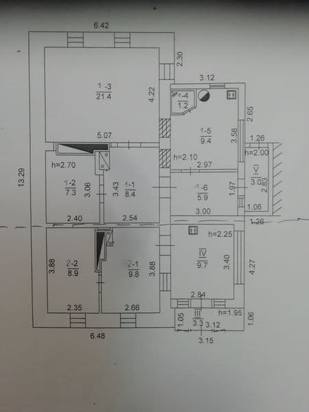 Продам 2/3частини будинка з дiлянкою землi в мiстi Миргород.