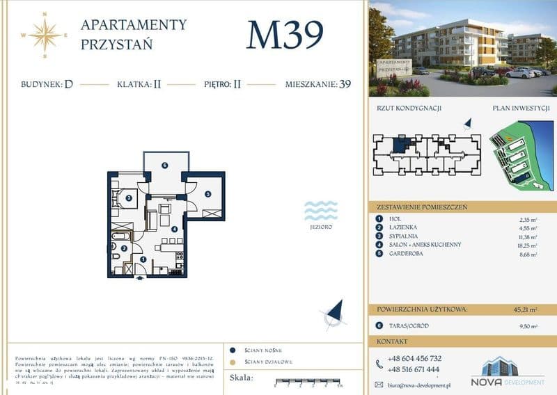 Apartamenty Przystań, Przestronne 2 pokojowe z tarasem, nad jeziorem