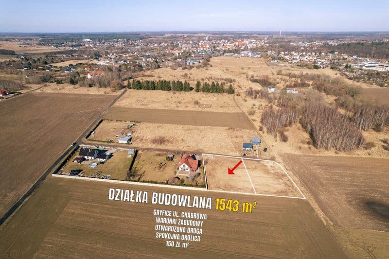 Sprzedaż działki z WZ Gryfice ul. Chabrowa, 1543 m2