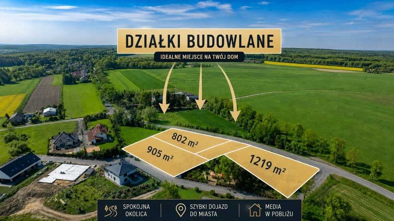 OKAZJA Działka budowlana Mikołów Paniowy – media, zielona okolica.