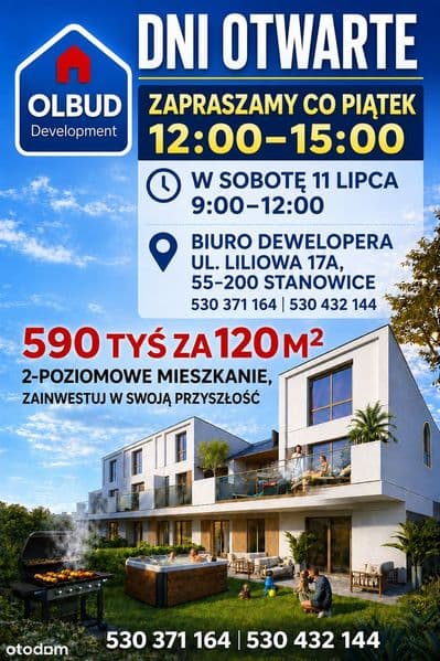 2 Poziomowe Mieszkanie 120 M² / Taras+Balkon / Parking