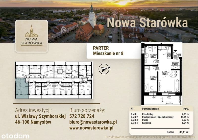 Mieszkanie 2 pokojowe o pow.36,11 m2