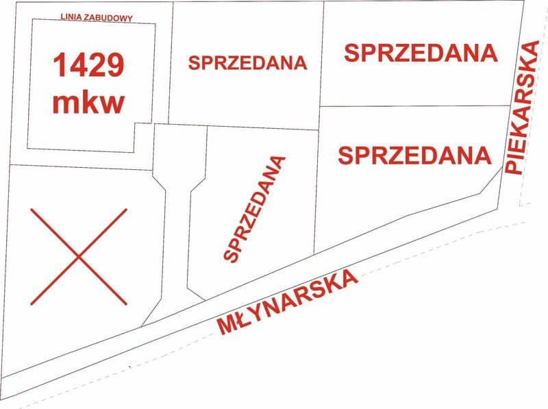 Sprzedam działkę 1429m | Skierniewice | ul. Młynarska