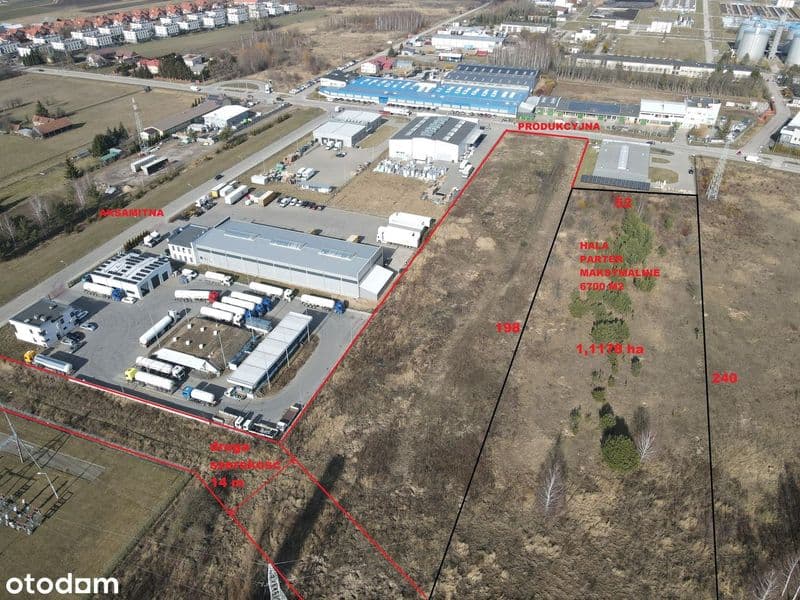Produkcyjna inwestycyjne pow. 6480 m2; 6173 m2; 1,2 ha, 2ha, 4 ha