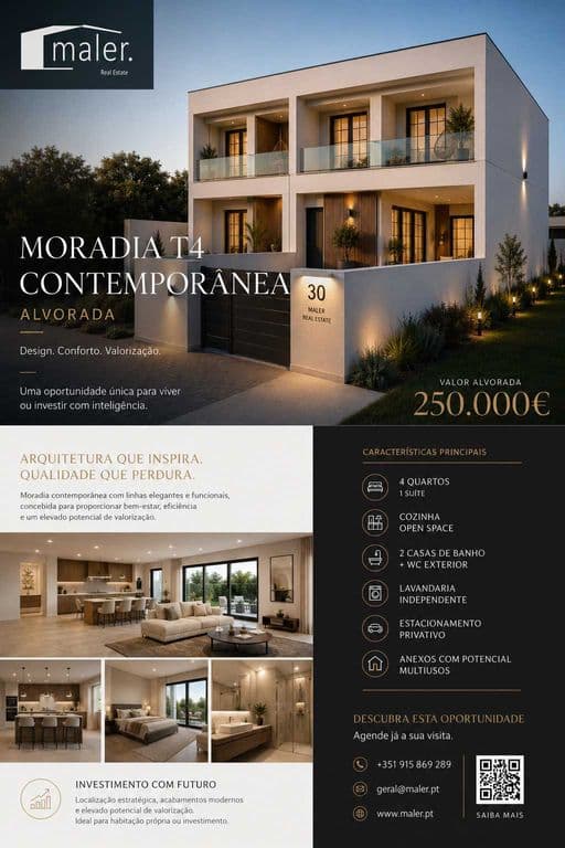 Invista Hoje, Valorize Amanhã | Moradia T4 Moderna | 250.000€
