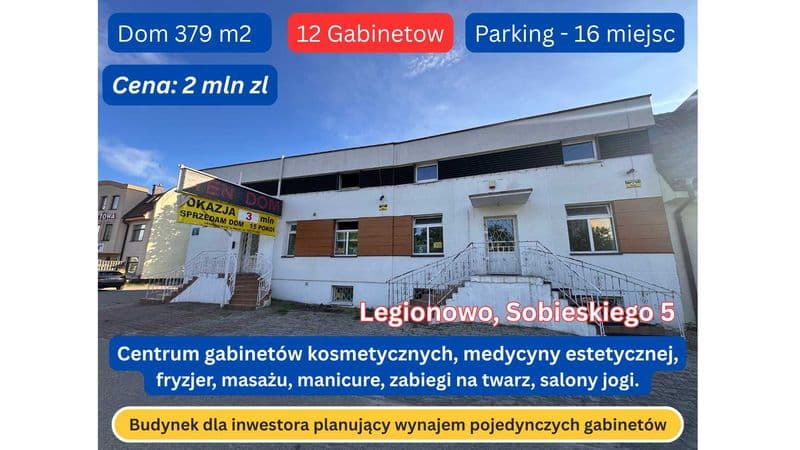 Budynek użytkowy 379m2 ul. Sobieskiego LEGIONOWO