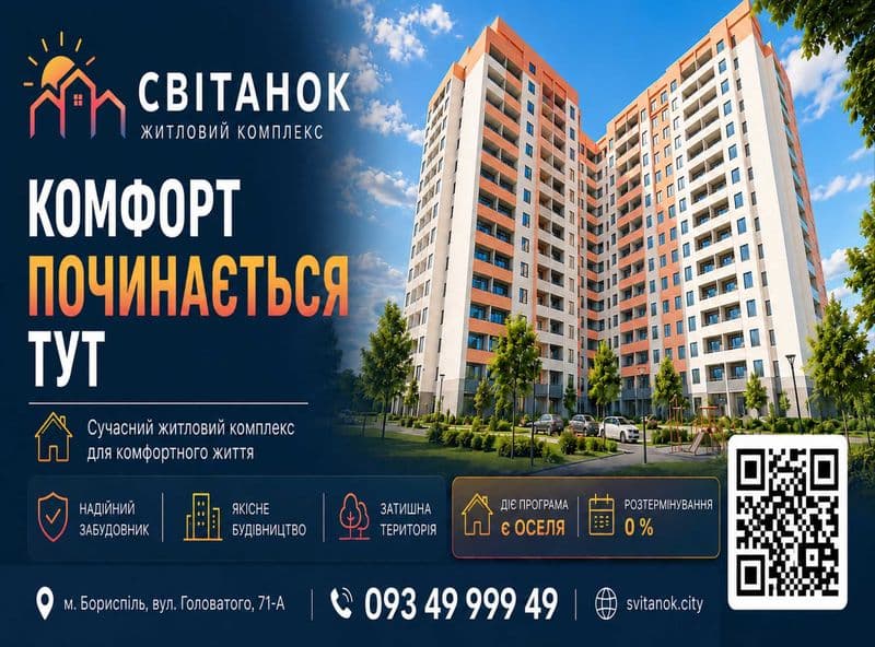 3-к квартира 82,5 м², ЖК Світанок, III кв. 2026, розтермінування