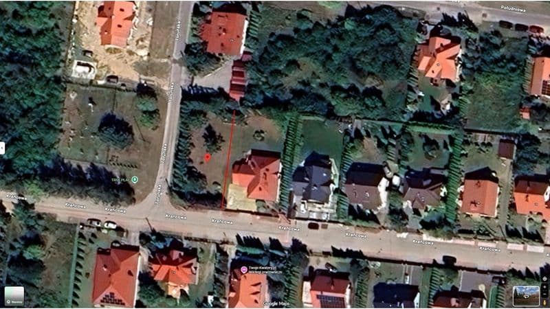 Płońsk ul.Krańcowa - narożna działka 747m2 na sprzedaż, z  nasadzeniami