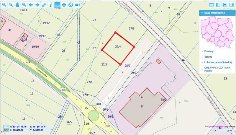 Działka inwestycyjna 0,2419 ha przeznaczenie A10.5P1