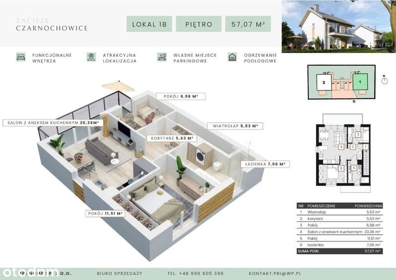 Wieliczka Czarnochowice Gotowe Mieszkanie 57,90 m2