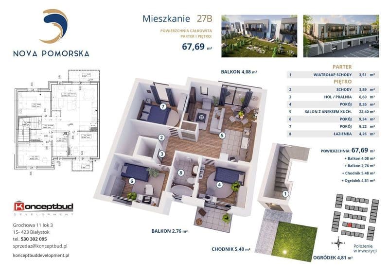 Nova Pomorska | mieszkanie 27B | 67.69 m2