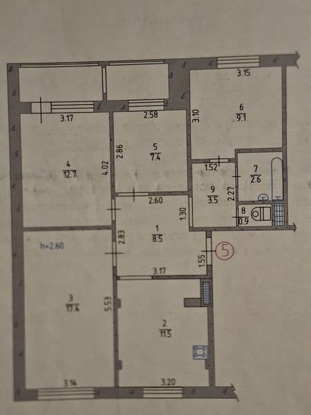Продам 4-х комнатную квартиру на 3-м этаже 5-и эт.дома
​Продается