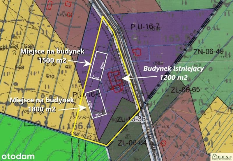 Sprzedam budynek o pow. użyt. 1200m2 na działce ok.2,5 Ha  pod Łukowem