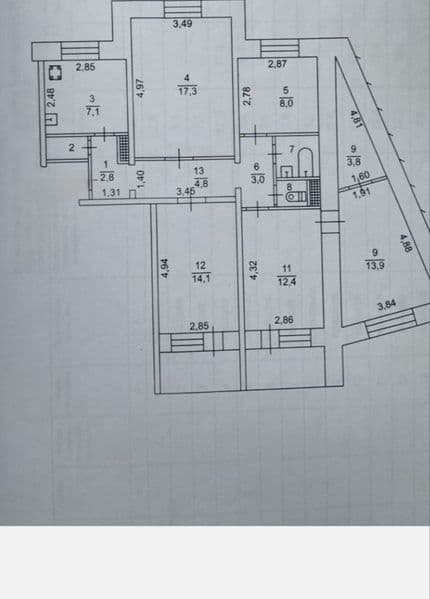 В продаже 5ком.квартира. Центральный  Левобережный  район. С отличной локацией!