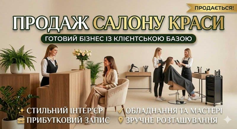 Продається готовий бізнес Салон краси Чернівці