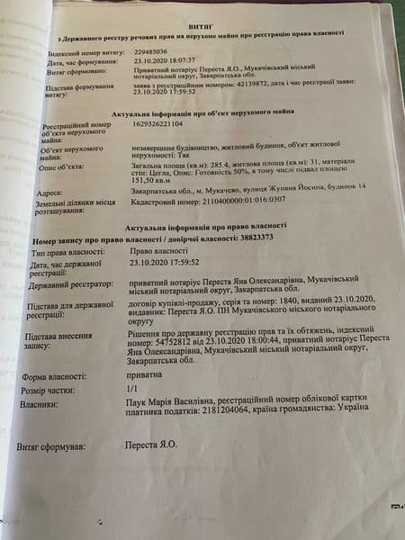Продам будинок в Мукачево в р-н Росвигово  400 $ за кв м