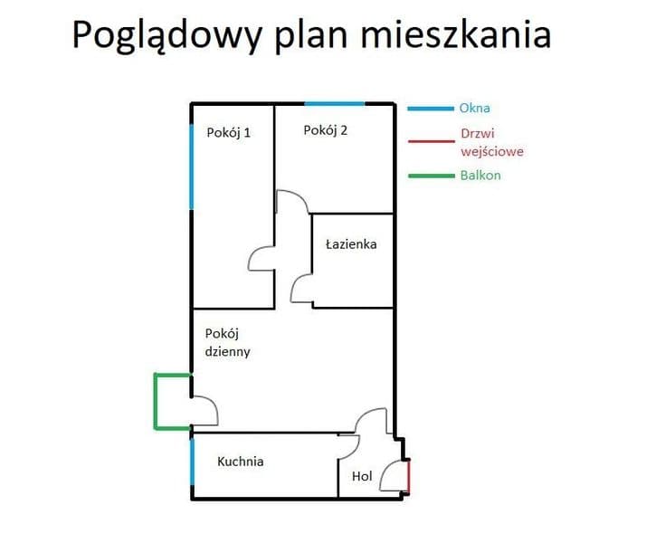 Mieszkanie 3-pokojowe z balkonem i piwnicą w centrum Działdowa