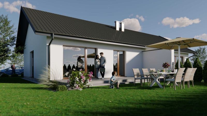 OSTATNI Nowy PARTEROWY dom jednorodzinny w zabudowie bliźniaczej