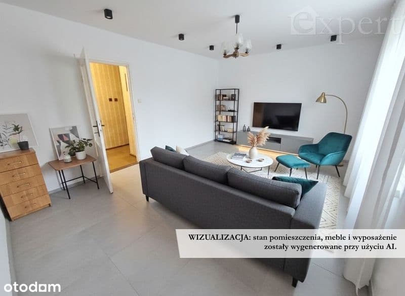 1 piętro, balkon, dwa pokoje ulica 1 Maja