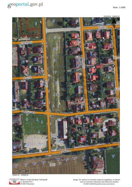 Działka budowlana 1025 m² – Płońsk, ul. Azalii/Szkolna