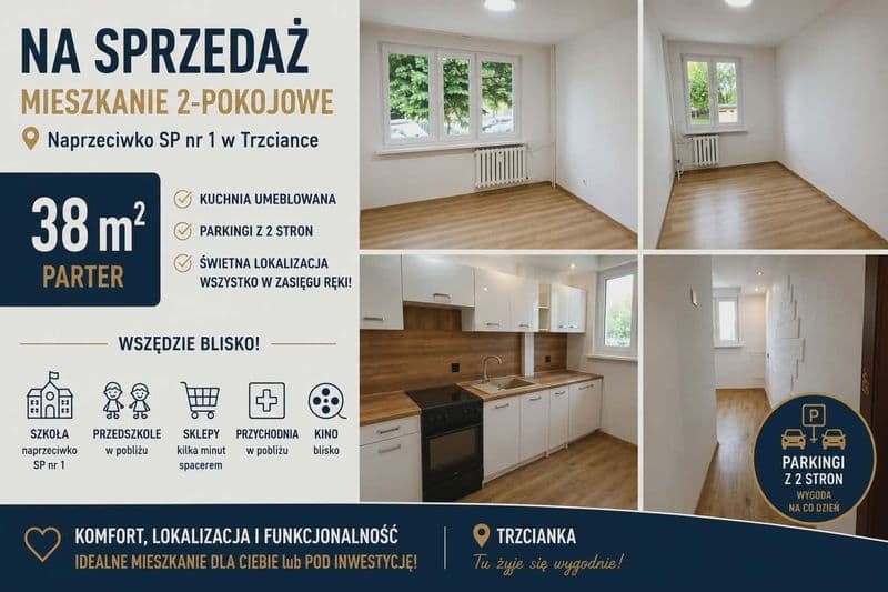 Mieszkanie 2-pokojowe, parter!