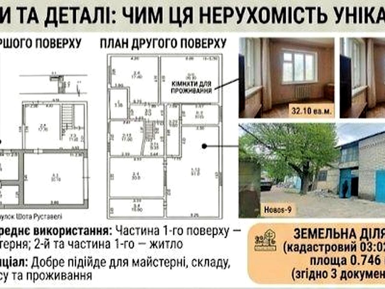ТЕРМІНОВО! Продам будинок, приміщення під комерцію 229 м² з ділянкою 0,746 га та 2 гаражами