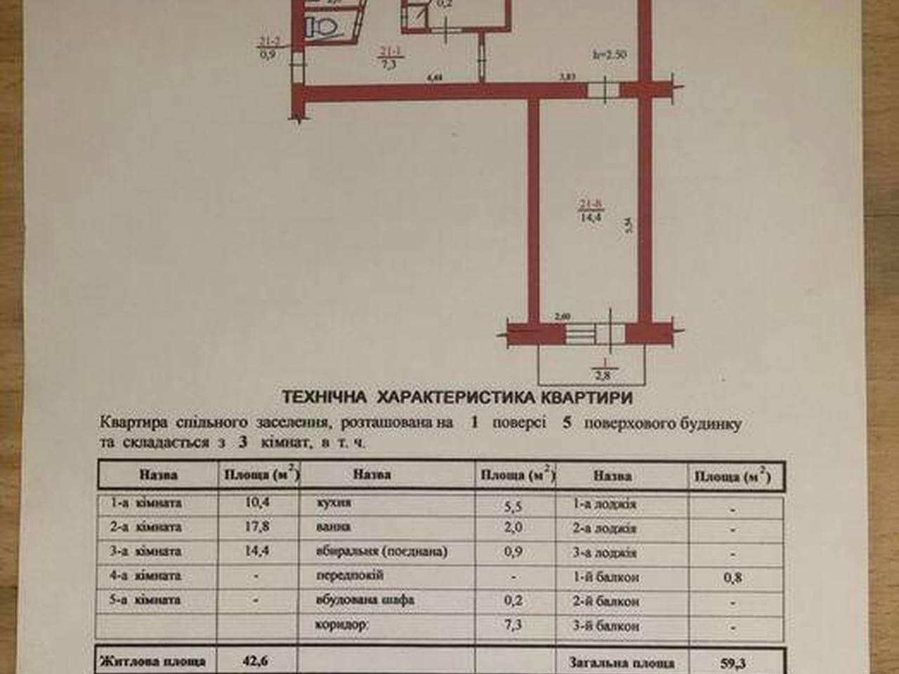 Обміняю 3-кімнатну квартиру на 1-однокімнатну квартиру, з доплатою