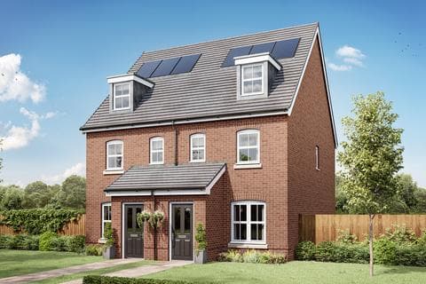 Semi-detached house - Plot 381, The Saunton at Hampton Green, Chamberhouse Crescent PE7